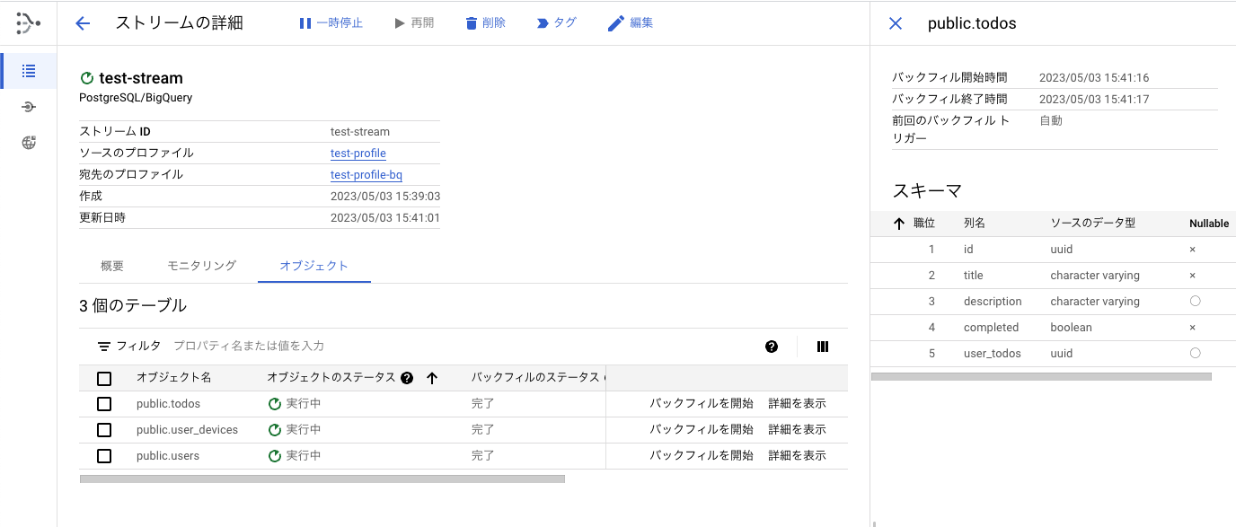 ストリームの詳細